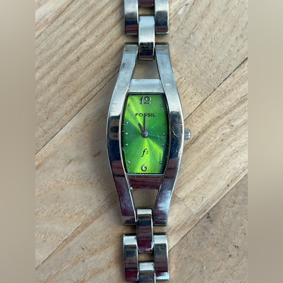 Fossil Accessories - Fossil Ladies Watch Metallic Green Dial Stainless Steel Bracelet F2